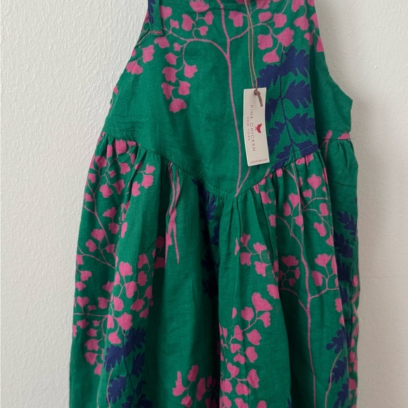 Pink Chicken Green and Pink Floral Dress - Picture 1 of 4